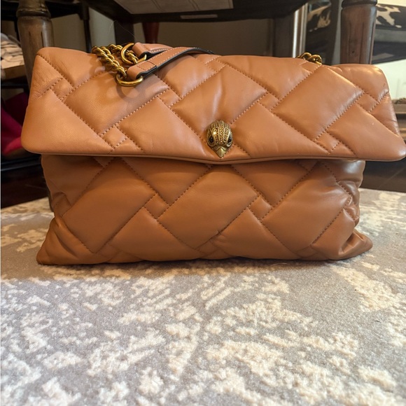 Kurt Geiger Tan Quilted Leather Bag with Gold Chain - Picture 10 of 10